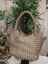 Borsa cestino intrecciata vera