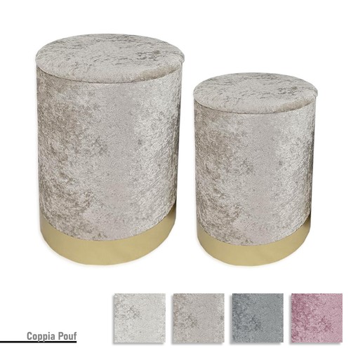 Coppia pouf puff alcantara - coppia,
