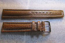 OMEGA - BROWN LEATHER - BAND STRAP 18 mm + S.S. BUCKLE - SWISS NEW OLD STOCK