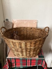 Vtg. Wicker Woven Oval Handled