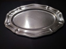 Vassoio Piatto Ovale in Acciaio Vintage 40x27,5 cm SCG3