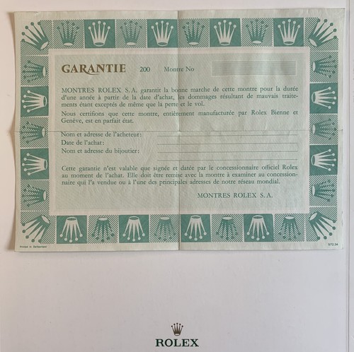 Rolex garanzia warranty - rolex,