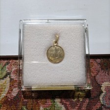 1 Lira 1955 Riproduzione in Argento 800 Placcato Oro 24K Ciondolo NOS - Custodia
