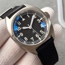 Orologio Uomo Military Pilot 36mm Doppio Arco Zaffiro 20Bar Fit NH35 PT5000 Movimento