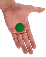 Gettone per autoscontri vintage Luna Park Anni 70 collezione PVC Verde-XXX