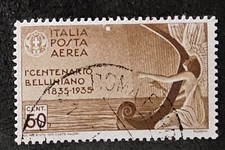 ITALIA REGNO 1935 VINCENZO BELLINI POSTA AEREA,A91,50 CENT.