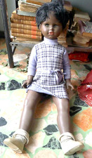 GRANDE BAMBOLA NERA VINTAGE 87 CM ! EFFE BAMBOLE FRANCA