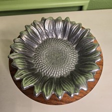 Vintage Peltrina Argentina peltro 6” girasole timbrato numerato decorazione casa usato in ottime condizioni