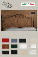 Testata letto matrimoniale in ferro battuto Marta con giroletto