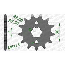 Pignone acciaio per Honda Z 125 MA Monkey ABS 2023 JB03A serie 420 15 denti