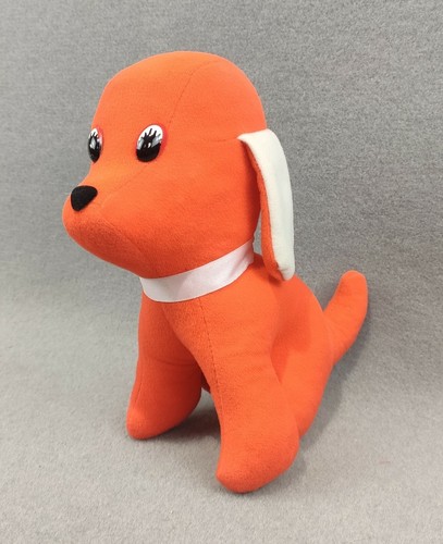 Vintage orange plush dog - vintage,