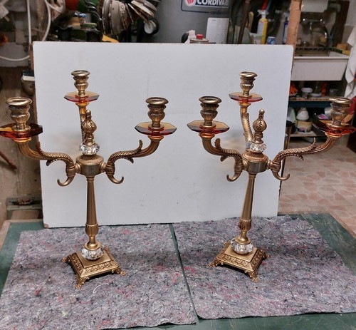 Candelabri bronzo cristallo - candelabri,