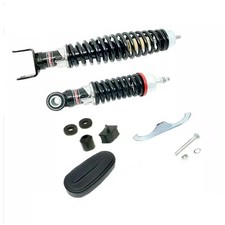 KIT AMMORTIZZATORI CARBONE ANTERIORE VESPA 50 R FARO TONDO +POST REGOLABILE NERO