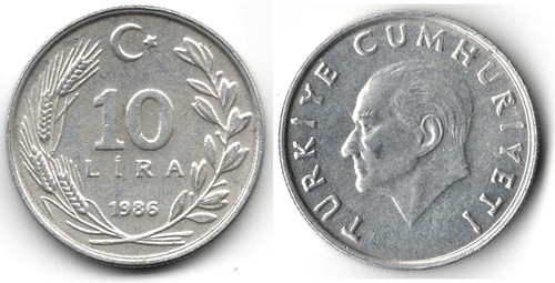 Turchia lire 1986 - 10, lire,