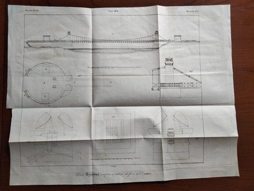 1836 litografia solopaca ponte - litografia,