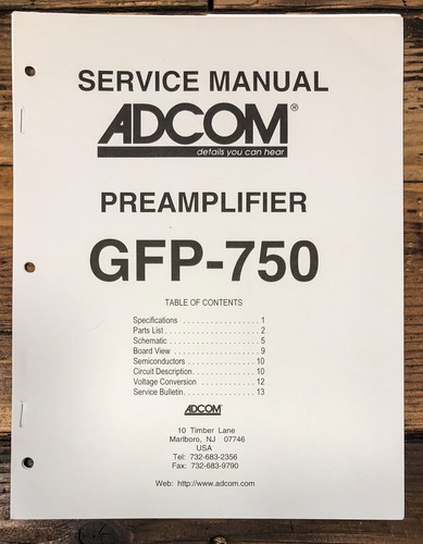 Adcom gfp 750 - adcom, gfp-750