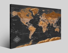 Quadri mondo Black map stampe su tela