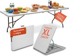 - Tavolo Da Giardino Pieghevole in HDPE Richiudibile Salvaspazio per Esterno E B