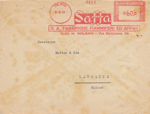 Italia 1951 busta - italia, affrancatura
