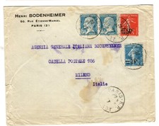 FRANCIA - STORIA POSTALE  1927