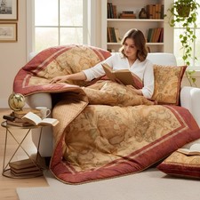 Plaid In Raso Di Cotone Geo Red 130X170 cm Alviero Martini 1a Classe in scatola