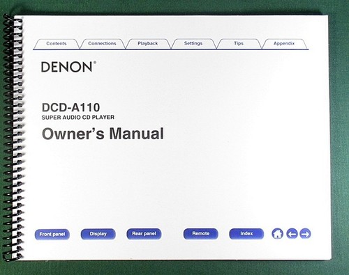 Denon dcd a110 instruction - denon, dcd-a110