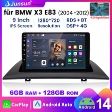 Carplay Android 14 autoradio 6+128 GB GPS DSP 8 core WIIF per BMW X3 E83 2004-2012