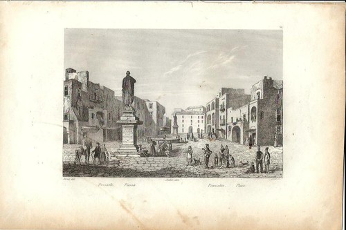 Stampa antica pozzuoli - stampa, veduta