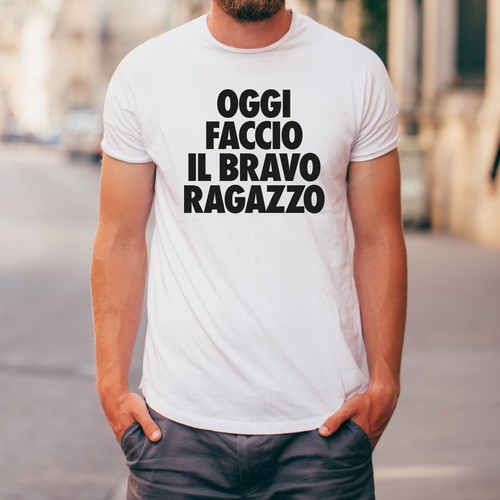 Shirt uomo bianca - con, frase