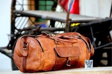 Borsa in vera pelle viaggio uomo borsone palestra bagaglio S vintage weekend ...