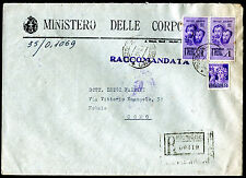 1945 - Raccomandata per Como con coppia Lire 1 Fratelli Bandiera + compl.