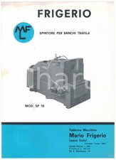 1960 LECCO Fabbrica Macchine Mario FRIGERIO - Spintore banchi trafila *Brochure
