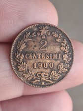 Moneta Da 2 Centesimi Rara 1900 Umberto I Re D'italia