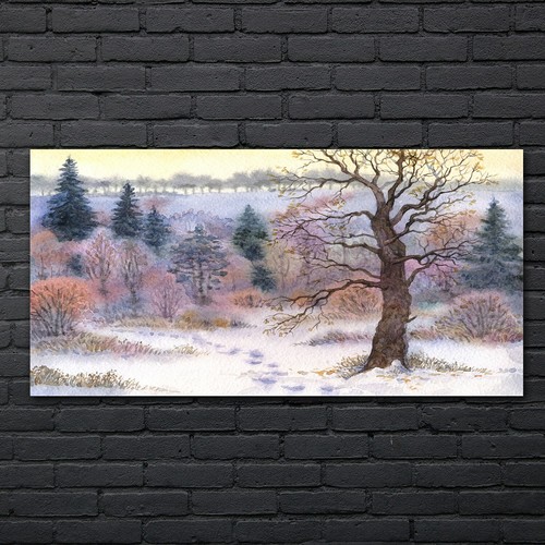 Quadro bosco alberi inverno