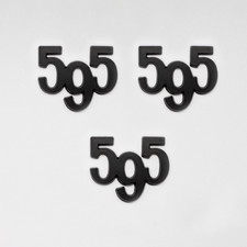 Set 3 Emblemi Distintivo Stivale Posteriore Nero Opaco 595 per Abarth Fiat - 50x40mm Metallo