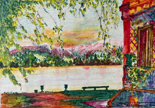 Paesaggio estivo vista lago