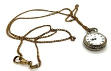 Orologio vintage in argento da donna collana