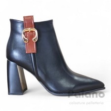 Tronchetto 3228 nero pelle tacco alto a punta