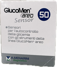 GlucoMen Areo Sensor A.Menarini 50 / 100 Strisce diabete test glucosio 07-2026