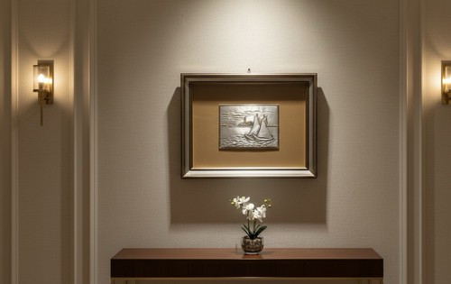 Quadro bassorilievo argento - in,