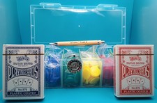 POKER Set Doppio Mazzo - Box Plastico  - 400 Fiches - Portachiavi + Penna