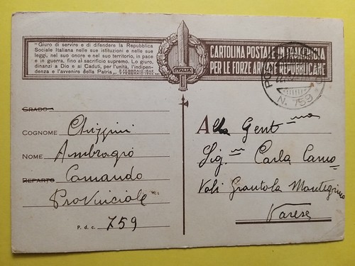 Cartolina postale - cartolina, in