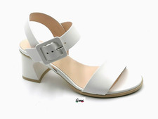 Nero Giardini sandali donna tacco E513240D scarpe eleganti casual pelle Bianco