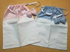 SACCA NASCITA con aida X ricamo punto croce lacci con PON PON come foto