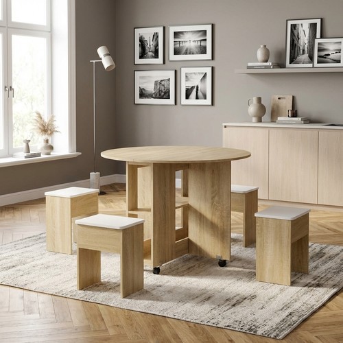 Set tavolo rotondo pieghevole - set,