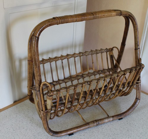 Wicker magazine rack - rack, by
