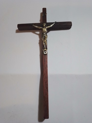 Crocifisso legno metallo - crocifisso,