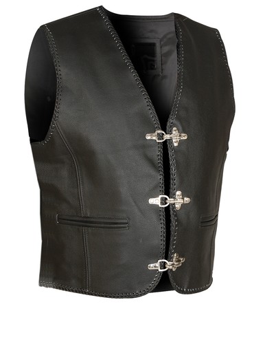 Gilet pelle cappotto moto - gilet, in