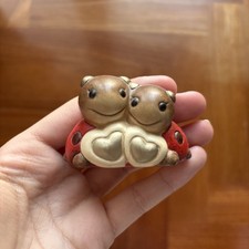 Thun Coppia Di Coccinelle Con Cuori Lunghezza 6 cm RARO 