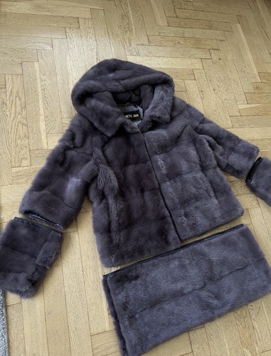 Cappotto grigio vero - , visone